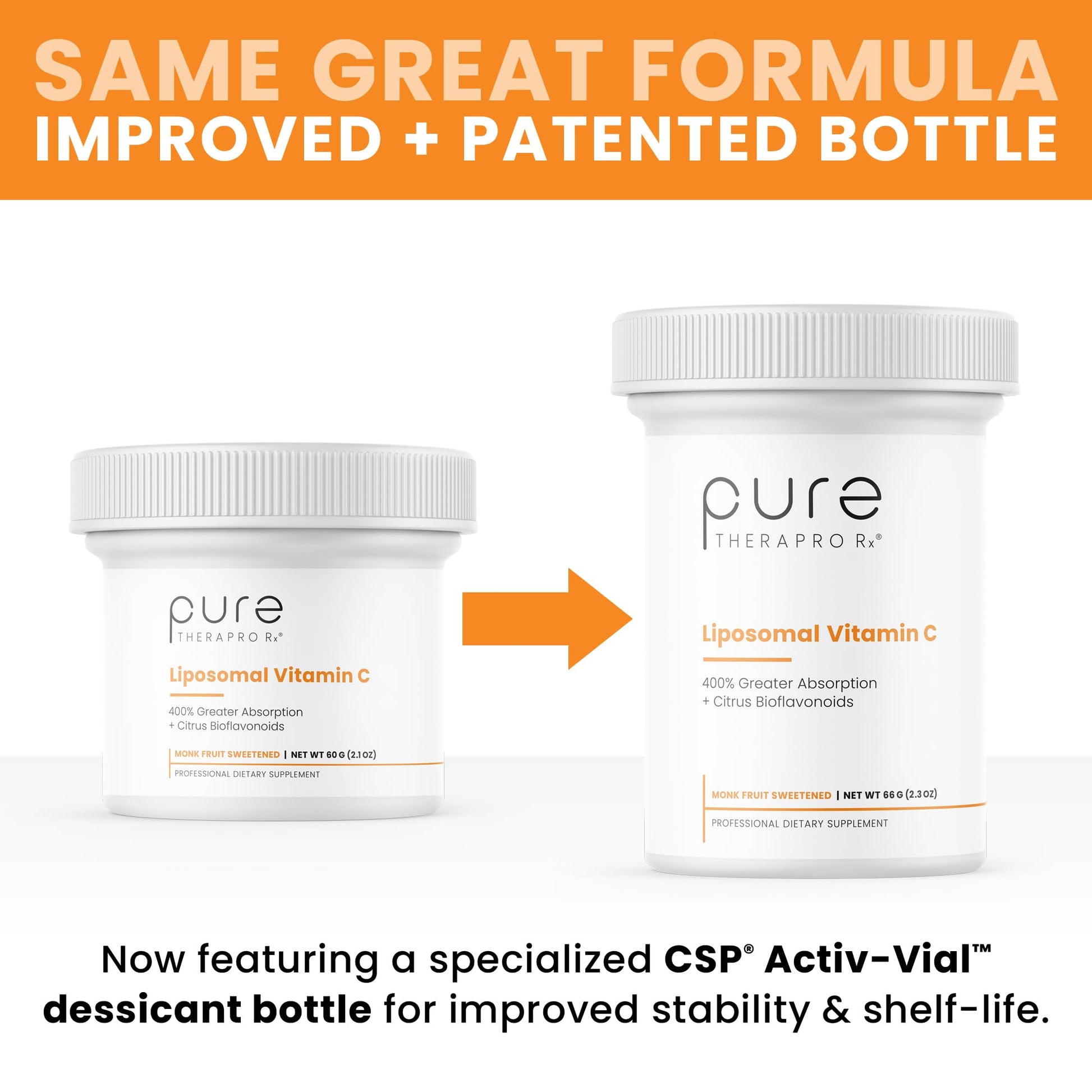 Pure TheraPro Rx respaldo del polvo vitamina c liposomal en caja