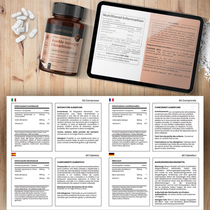 pureclinica tabletas antioxidantes con glutatión y ácido lipoico