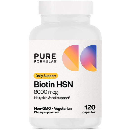 PureFormulas cápsulas de biotina 8000mcg 120 unidades