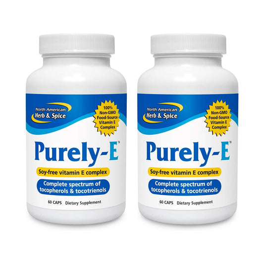 Paquete de 2 envases Purely-E vitamina E natural para piel y cabello