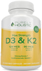 Purely Holistic suplemento vitamina D3 y K2 150 cápsulas