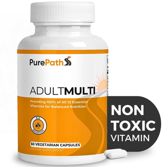 Botella de PurePath multivitamínico adulto con 13 vitaminas
