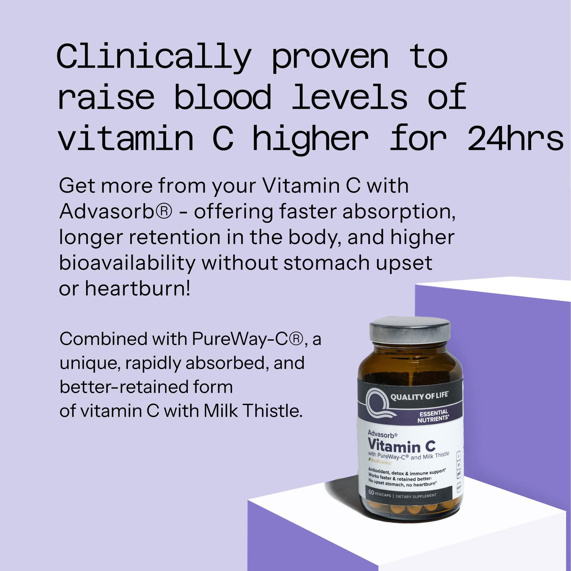 PureWay-C mejor absorción vitamina C Quality of Life 60 caps