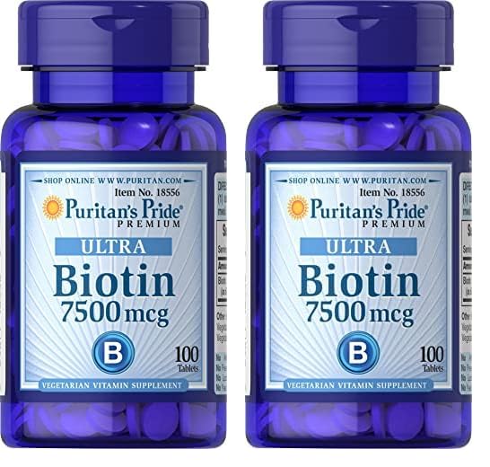 Puritan's Pride biotina 7500 mcg suplemento cabello piel uñas