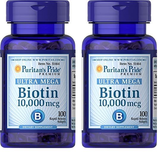 Puritan's Pride biotina softgels piel cabello uñas 100 unidades