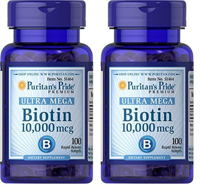 Puritan's Pride biotina softgels piel cabello uñas 100 unidades