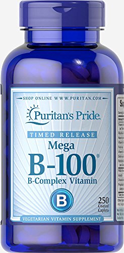 Puritan's Pride Complejo B-100 250 tabletas frasco frontal