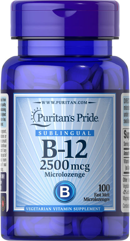 Puritan's Pride Vitamin B-12 2500 mcg botella blanca 100 tabletas