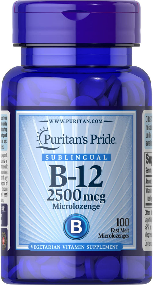 Puritan's Pride Vitamin B-12 2500 mcg botella blanca 100 tabletas