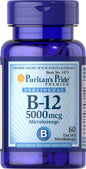 Puritan's Pride Vitamina B-12 5000 mcg caja frontal