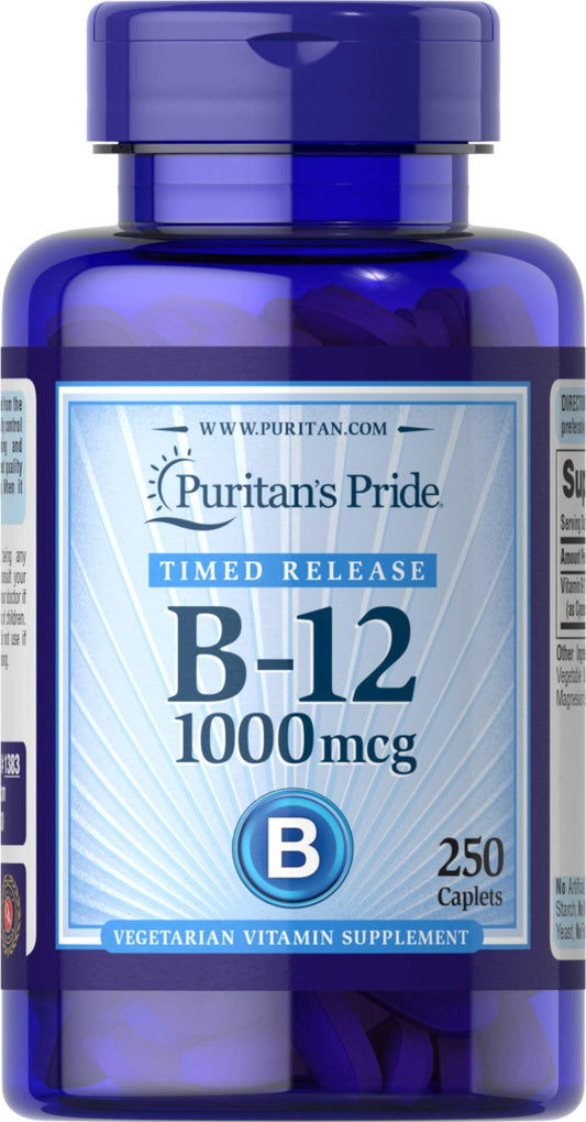 Puritan's Pride vitamina b12 liberación prolongada 250 tabletas botella