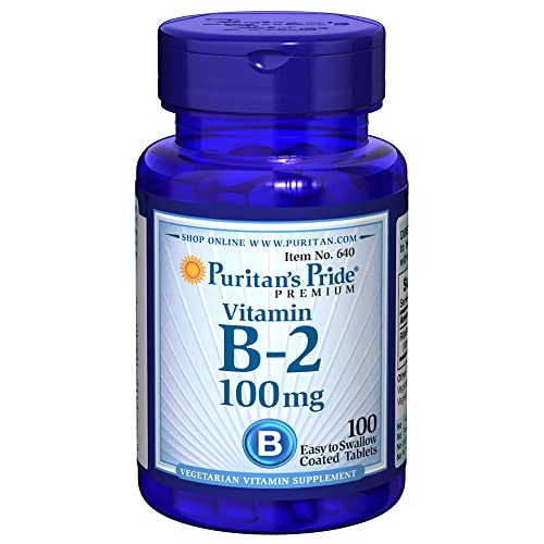 Puritan's Pride vitamina B-2 100 mg tabletas frasco