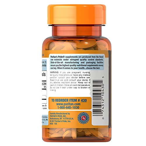 Puritan's Pride Vitamina B-2 paquete posterior
