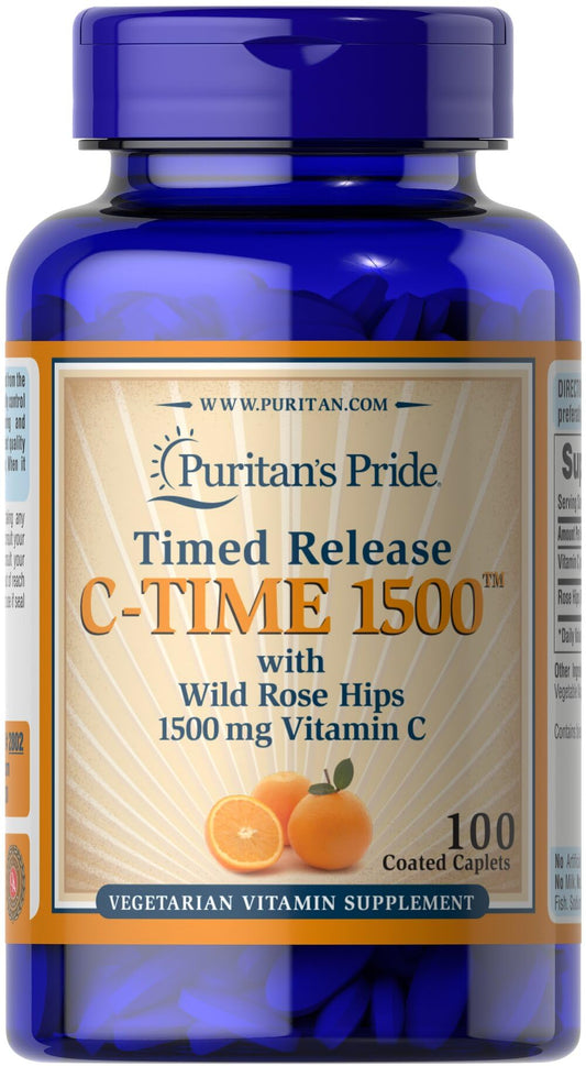 Puritan's Pride vitamina C 1500 mg caplets envase frontal