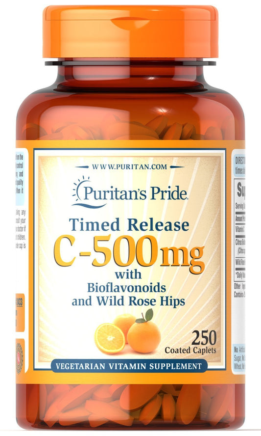 Puritan's Pride vitamina c 500 mg con escaramujo tabletas blancas