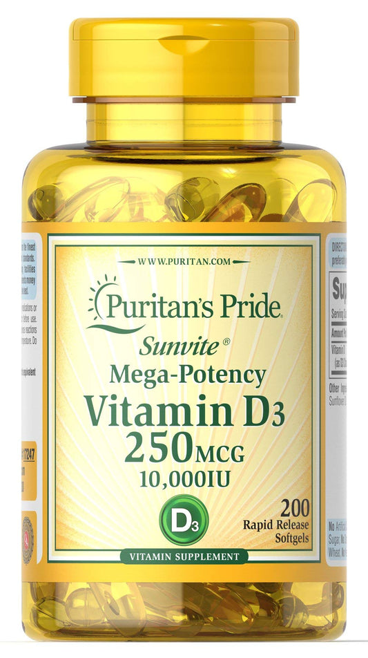 Puritan's Pride Vitamina D3 botella frontal
