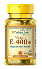 Puritan's Pride vitamina e 400 iu softgels caja frontal