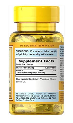 Puritan's Pride vitamina e blister 100 cápsulas