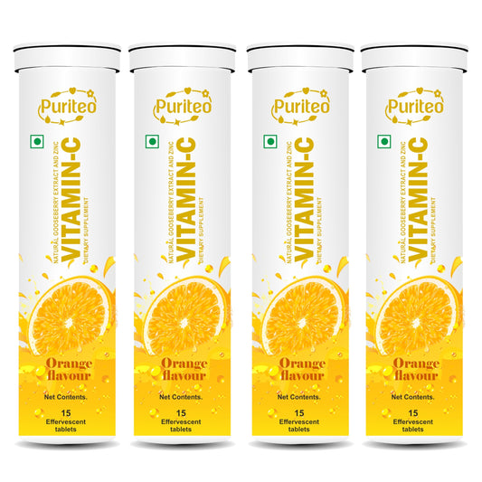 PURITEO vitamina C 1000mg efervescente con zinc sabor naranja