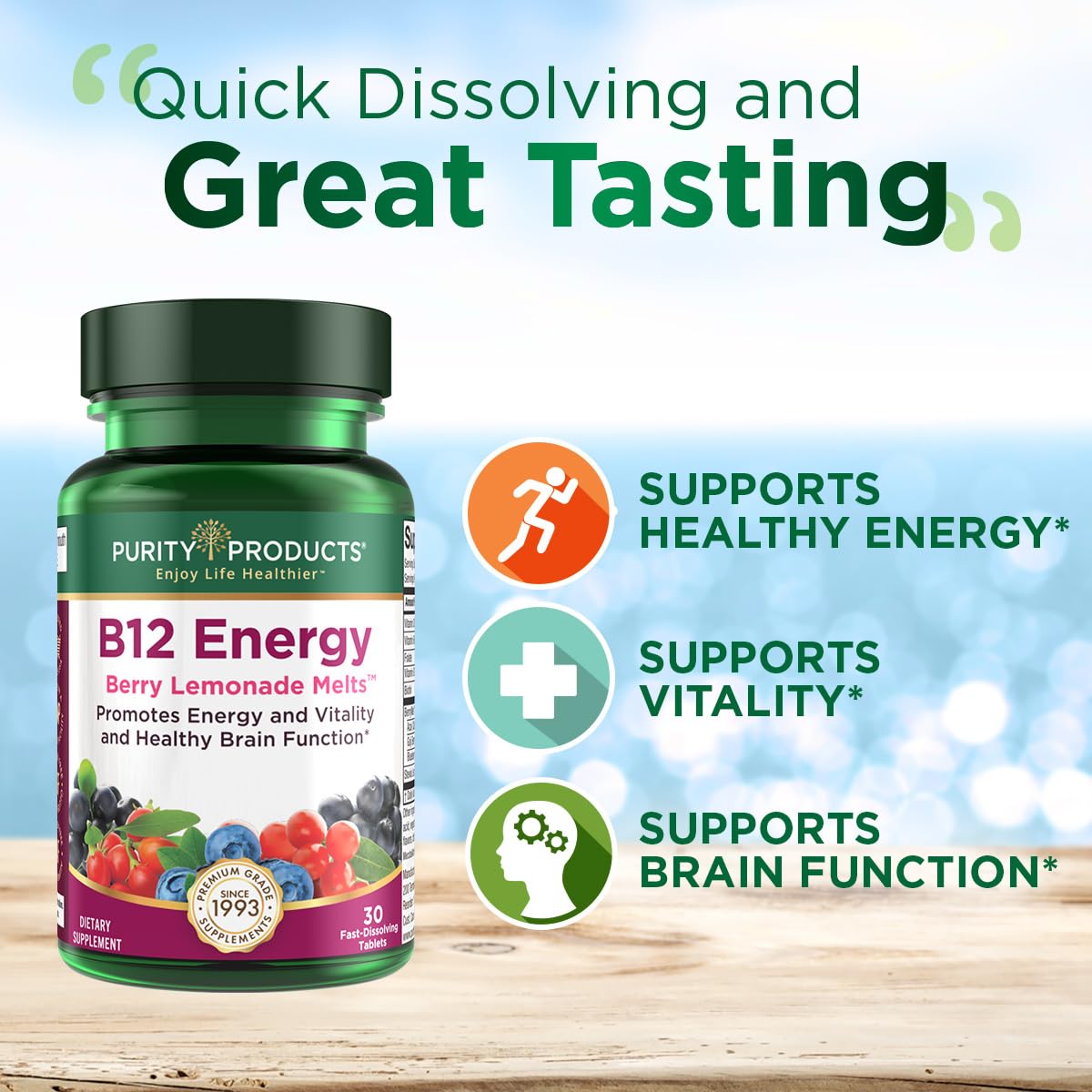 Purity Products tabletas b12 para vegetarianos alta absorción