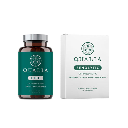 Qualia Life y Qualia Senolytic paquete suplementos anti-envejecimiento