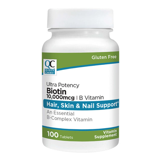 Quality Choice biotina 10000 mcg suplemento 100 tabletas