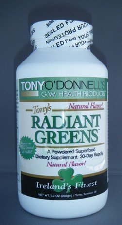 Radiant Greens 9.6 Oz suplemento polvo verde.