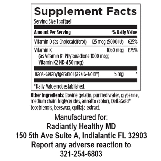 Radiantly healthy vitamina d3 5000 ui suplemento frasco