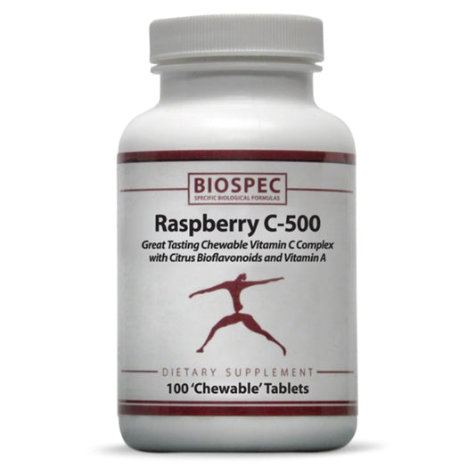 Raspberry C-500 tabletas masticables apoyo inmunológico vitamina C