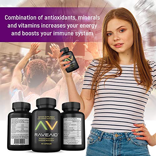 Mujer con RaveAid, antioxidantes vitaminas minerales