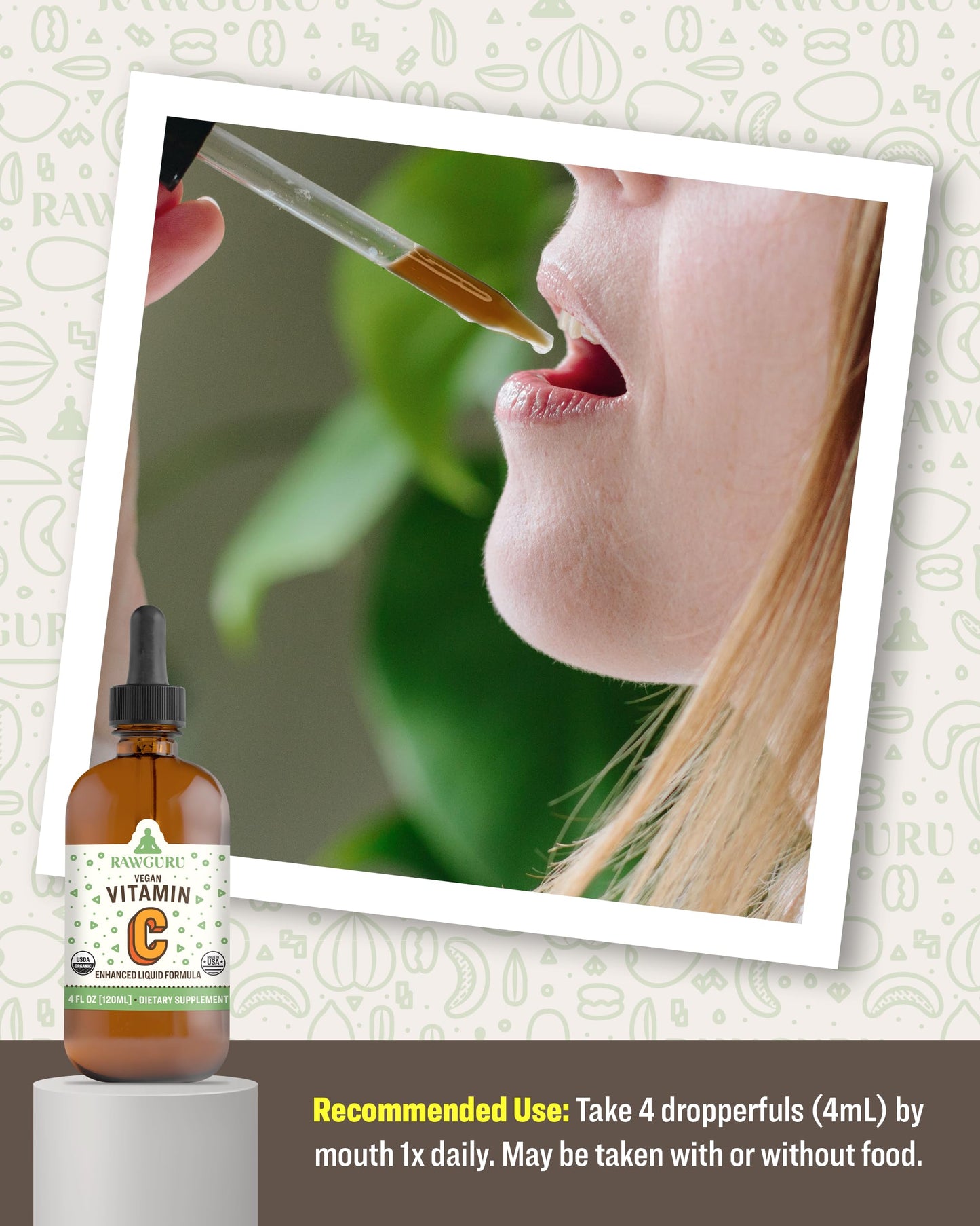 RawGuru gotas veganas vitamina c con minerales
