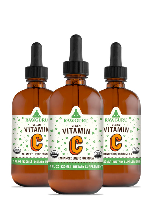 RawGuru tintura vitamina c orgánica líquido 120 ml paquete 3