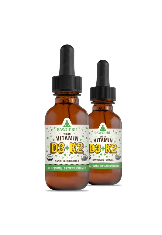 Botella de gotas vitamina D3 y K2 RawGuru orgánica