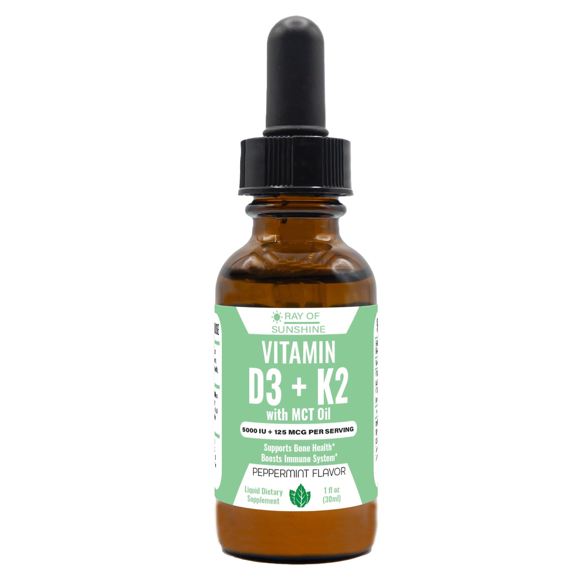 Ray of Sunshine gotas vitamina D3 K2 aceite MCT sabor menta