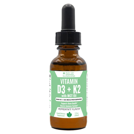 Ray of Sunshine gotas vitamina D3 K2 aceite MCT sabor menta