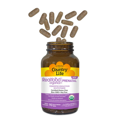 Realfood Organics presentación multivitamínico prenatal 90 tab