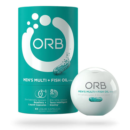 Recipiente de ORB Multivitamínico Hombres + Aceite de Pescado