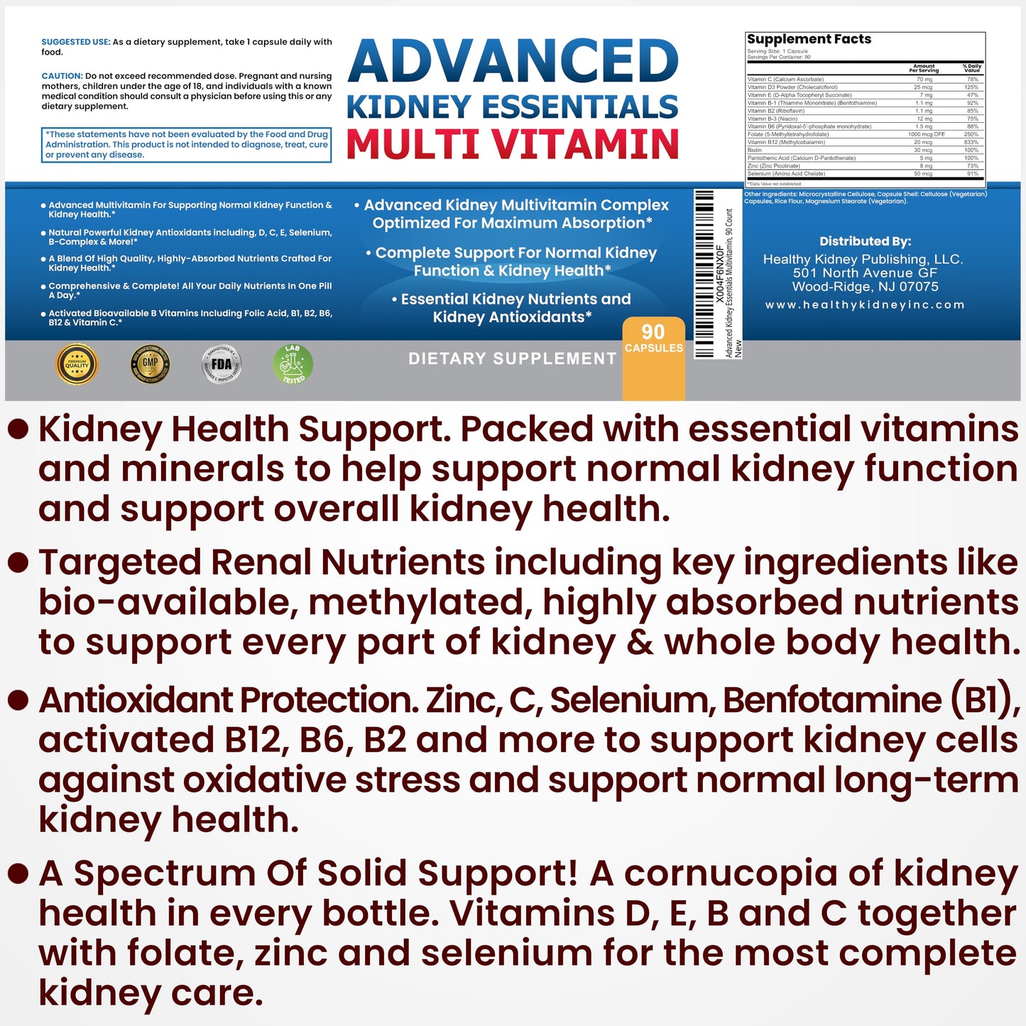 Rejuvenece y revitaliza riñones con multivitamínico