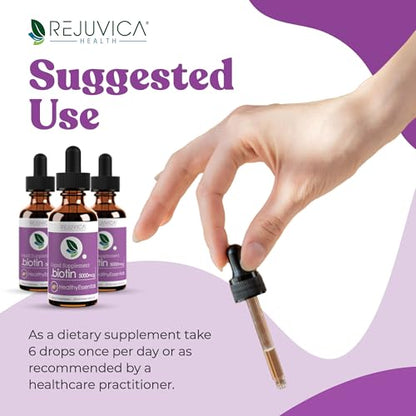 Rejuvica Health suplemento líquido biotina 5000 mcg limpiar