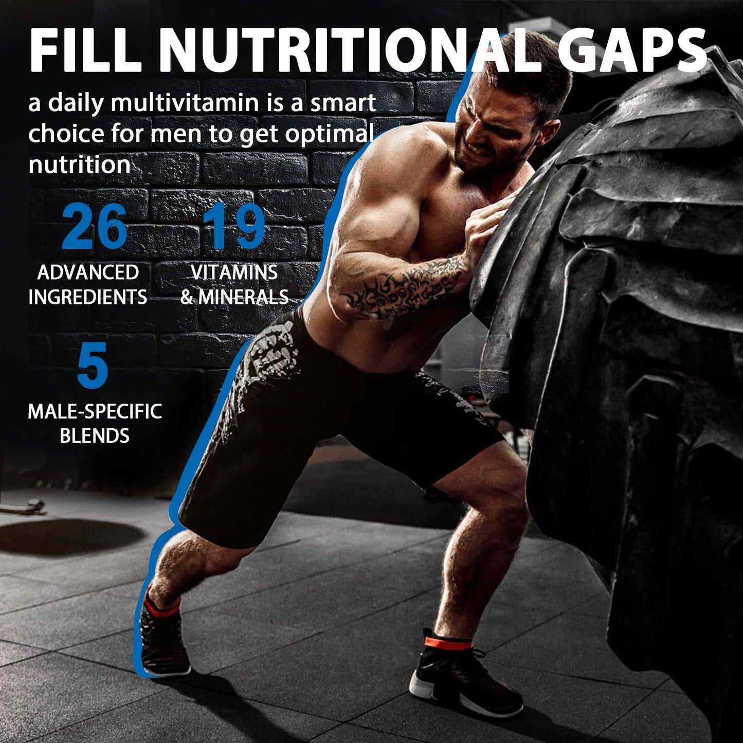 Relleno de vacíos nutricionales con multivitamínico hombres
