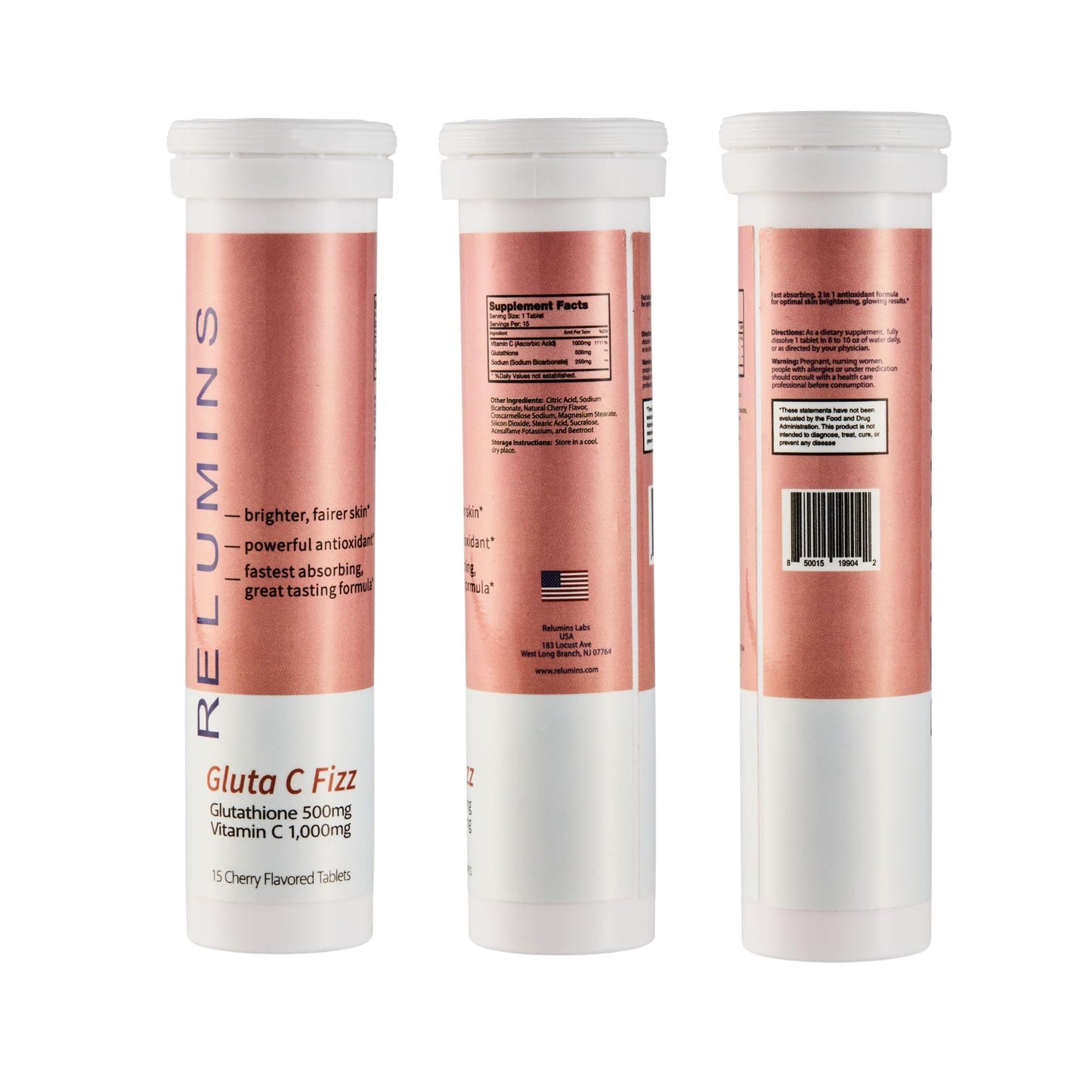 Relumins Gluta C Fizz con sabor a cereza para una piel luminosa