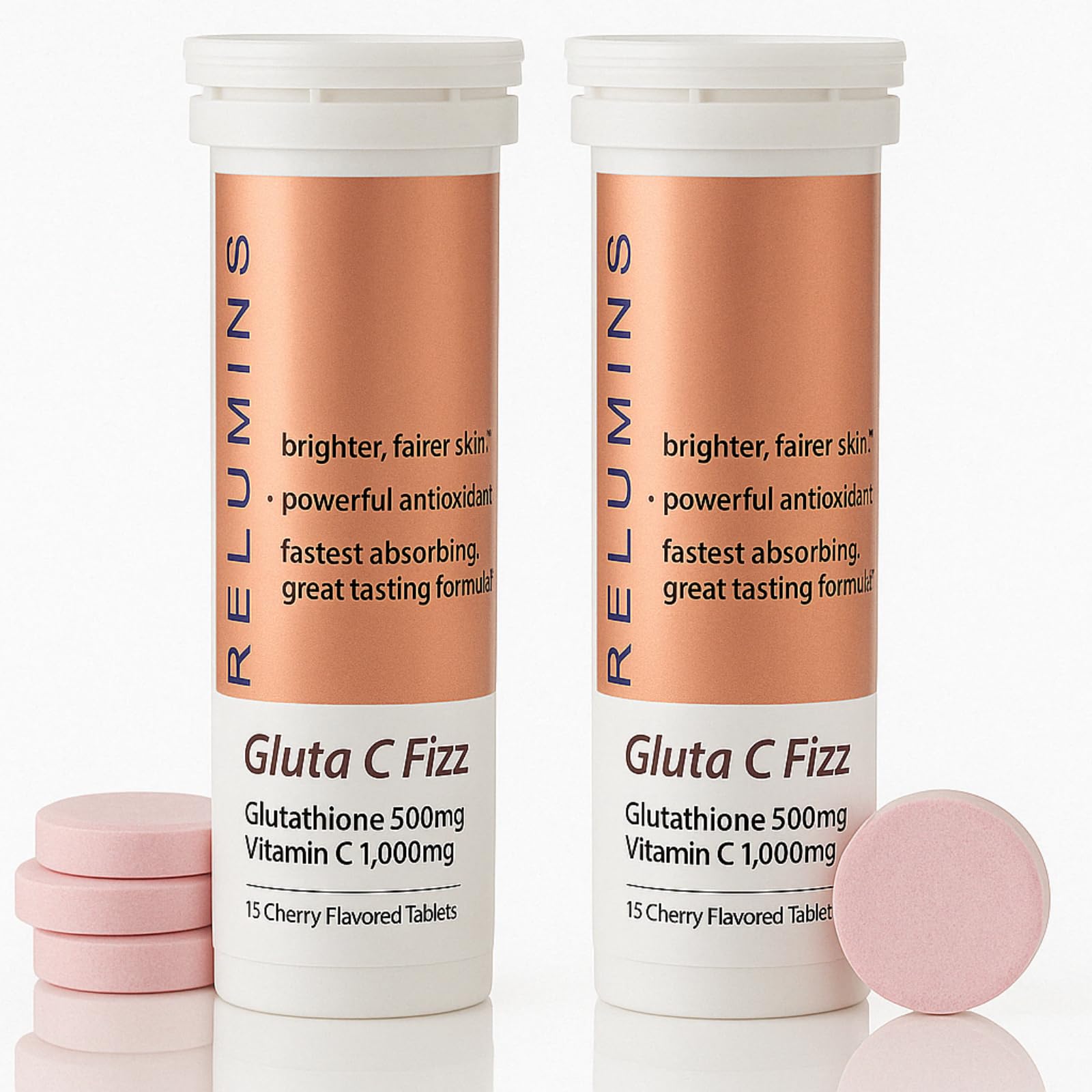 Relumins Gluta C Fizz tabletas efervescentes para piel radiante sabor cereza