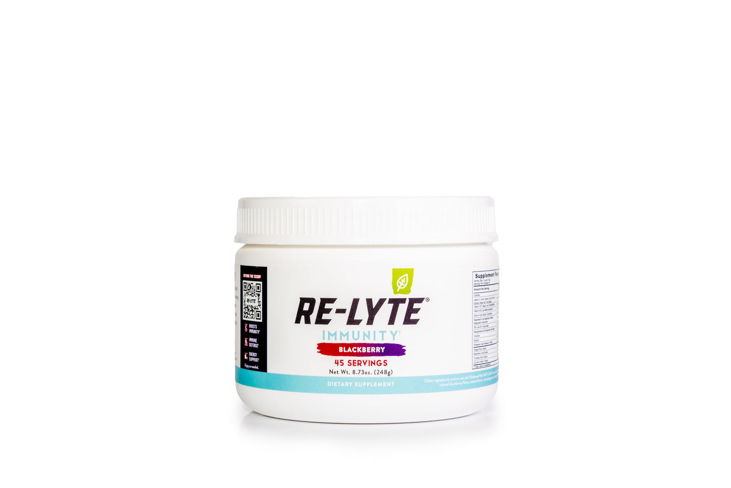 Envase de Re-Lyte Immunity suplemento multivitamínico mora