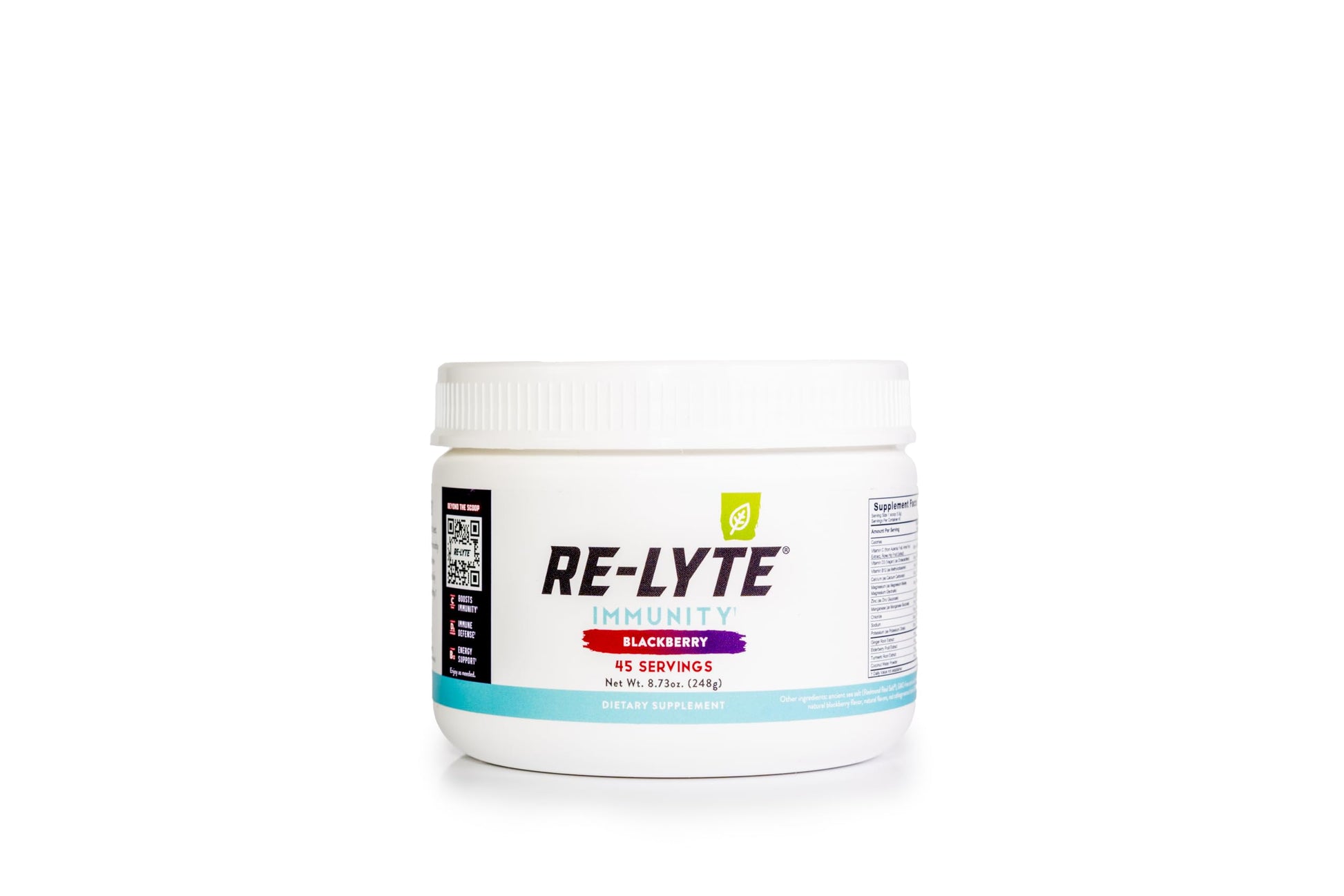 Envase de Re-Lyte Immunity suplemento multivitamínico mora