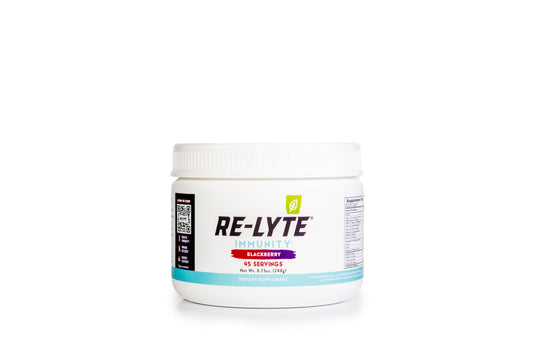 Envase de Re-Lyte Immunity suplemento multivitamínico mora