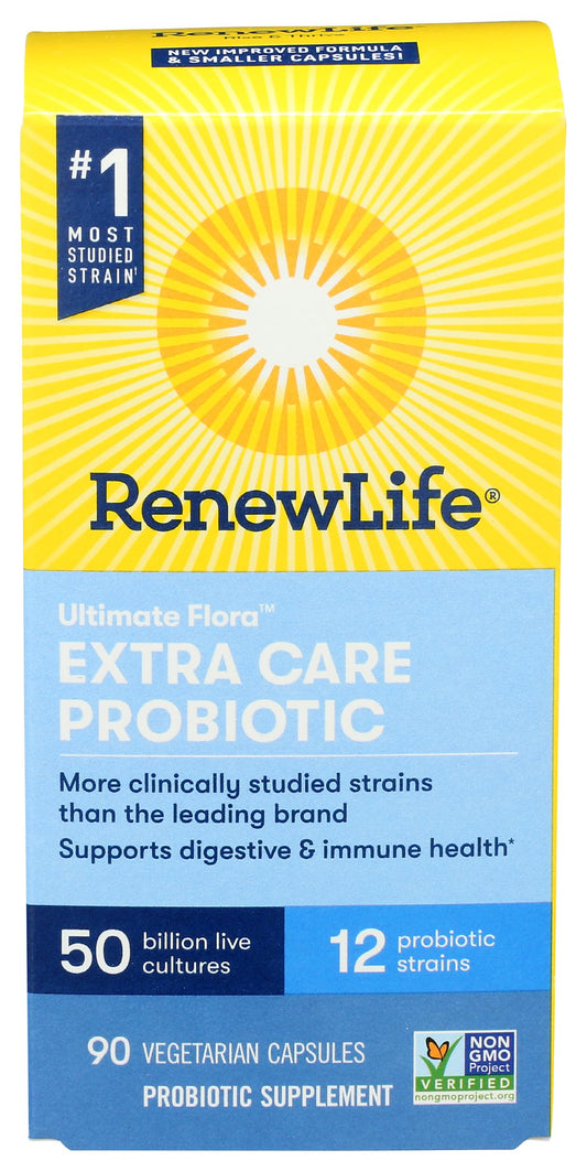 Renew Life probiotic extra care 50B frasco frontal