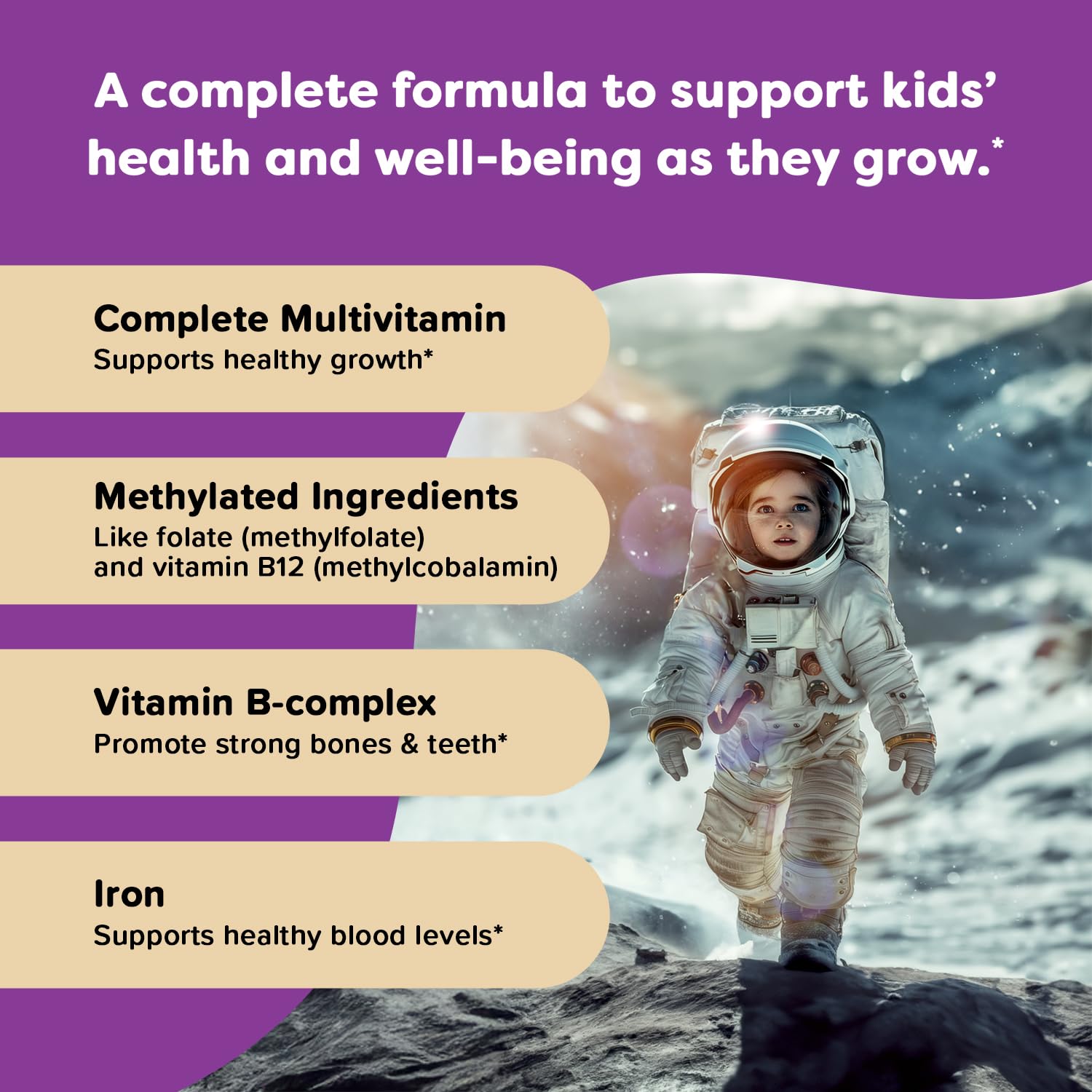 Renzo's vitaminas niños, sin azúcar, veganas