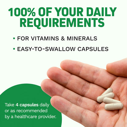 Requerimientos diarios de vitaminas en cápsulas fáciles de tragar