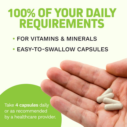100% requerimientos diarios de vitaminas y minerales