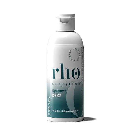 Rho Nutrition Liposomal D3K2 botella con vitaminas líquidas alta absorción
